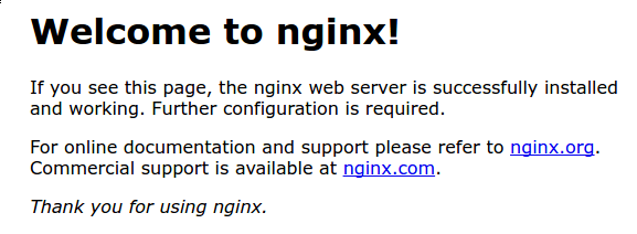 default page nginx