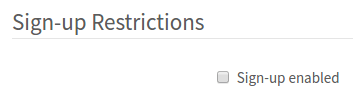deselect sign ups enabled