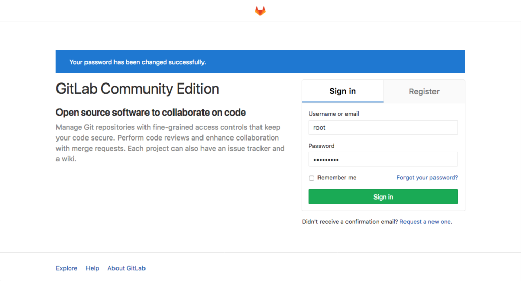 gitlab first signin2